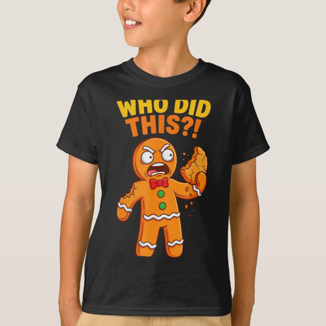 Camiseta Funny Gingerbread Man Who Did This Pun Cookies Wom (Anverso)