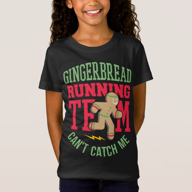Camiseta Funny Gingerbread Running Team Navidades (Anverso)