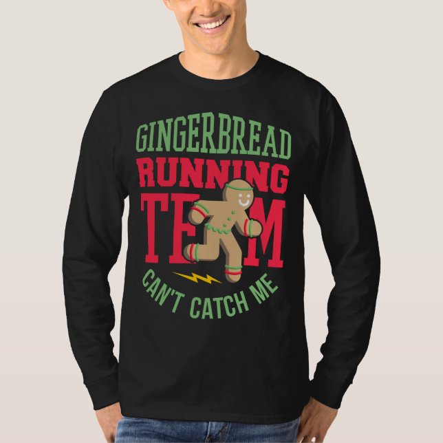 Camiseta Funny Gingerbread Running Team Navidades (Anverso)
