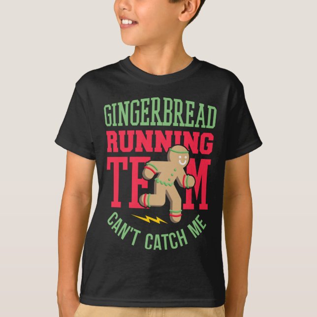 Camiseta Funny Gingerbread Running Team Navidades (Anverso)
