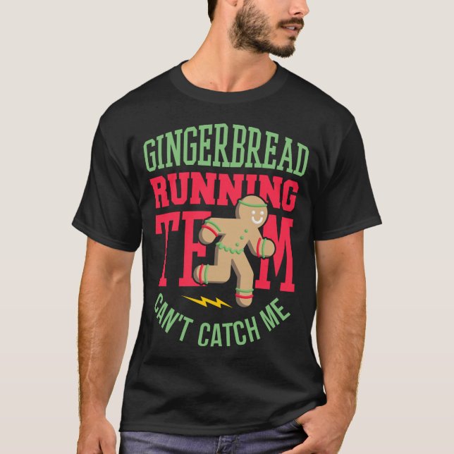 Camiseta Funny Gingerbread Running Team Navidades (Anverso)