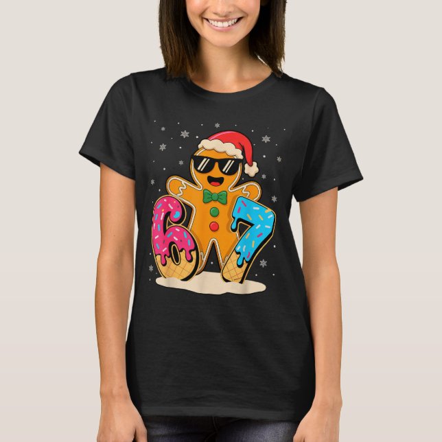 Camiseta Funny Gingerbread Six Seven 67 Ice Cream Drip Chri (Anverso)