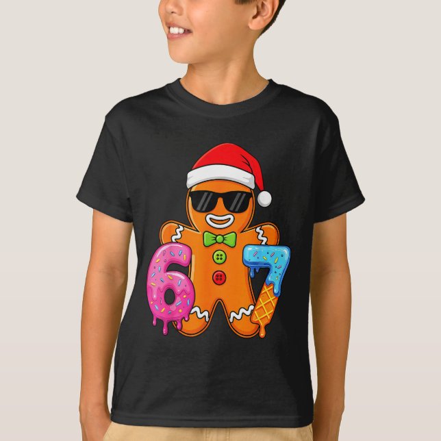 Camiseta Funny Gingerbread Six Seven 67 Ice Cream Drip Chri (Anverso)