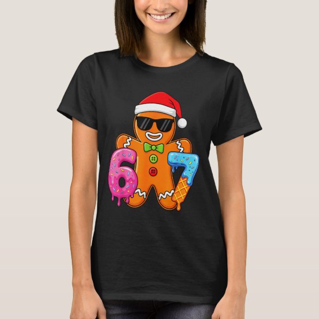 Camiseta Funny Gingerbread Six Seven 67 Ice Cream Drip Chri (Anverso)