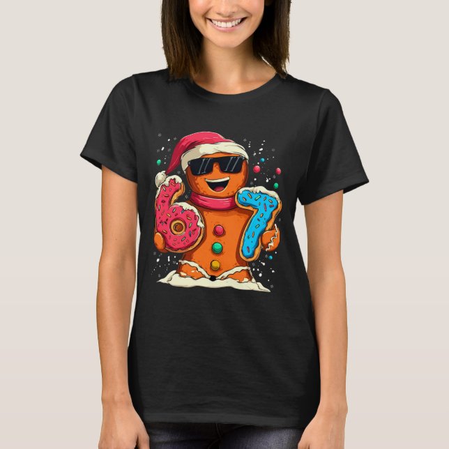 Camiseta Funny Gingerbread Six Seven 67 Ice Cream Drip Chri (Anverso)