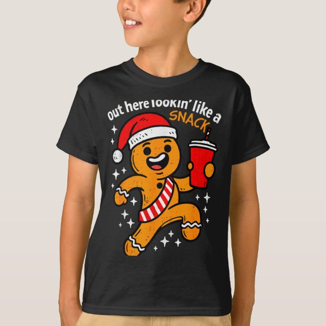 Camiseta Funny Gingerbread Snack Christmas Xmas Teens Girls (Anverso)