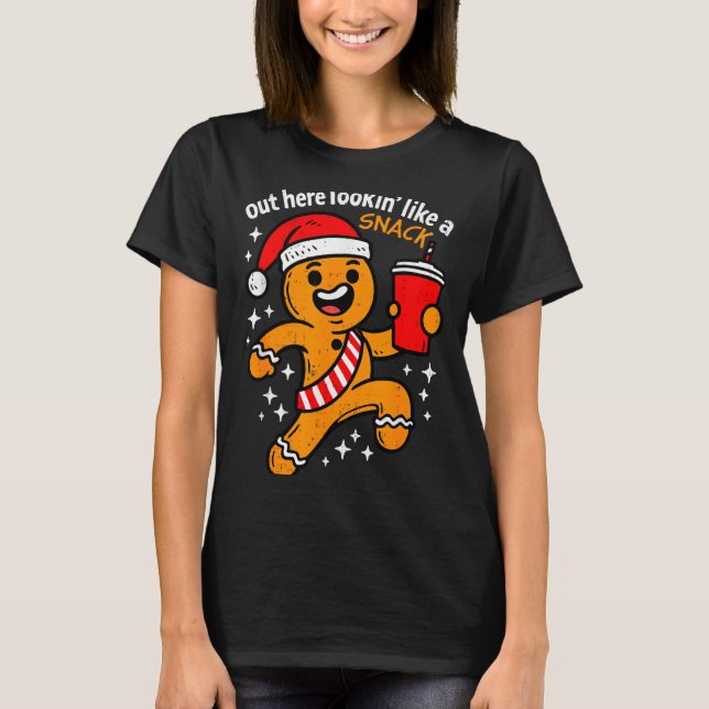 Camiseta Funny Gingerbread Snack Christmas Xmas Teens Girls (Anverso)