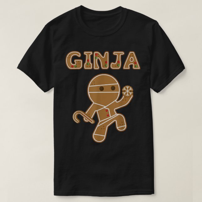 Camiseta Funny Ginja Gingerbread Ninja Design (Diseño del anverso)
