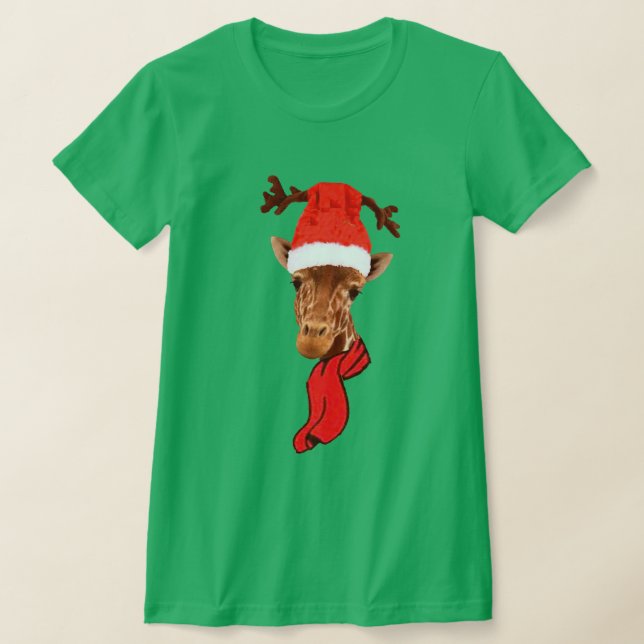Camiseta Funny Giraffe Navidades de vacaciones diseño de ca (Distribución)