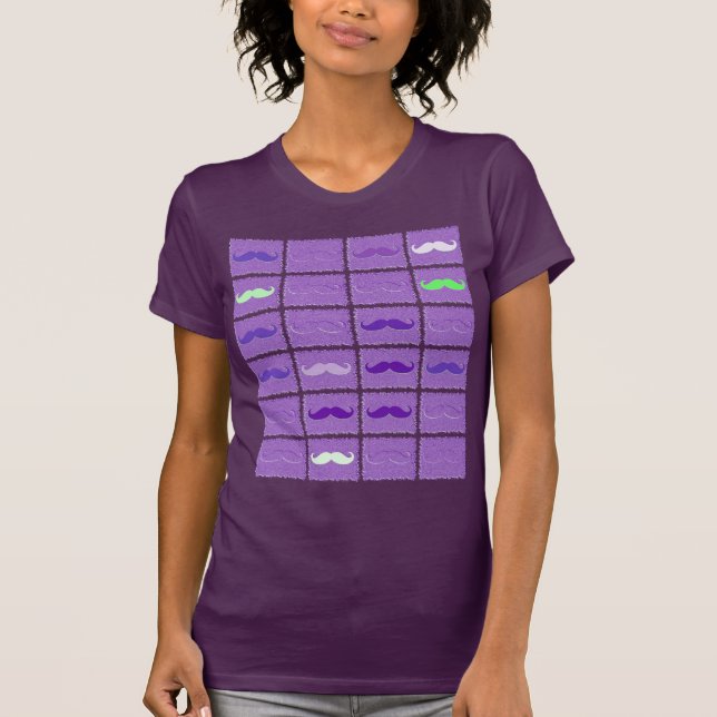 Camiseta Funny Girly Purple Mustaches (Anverso)