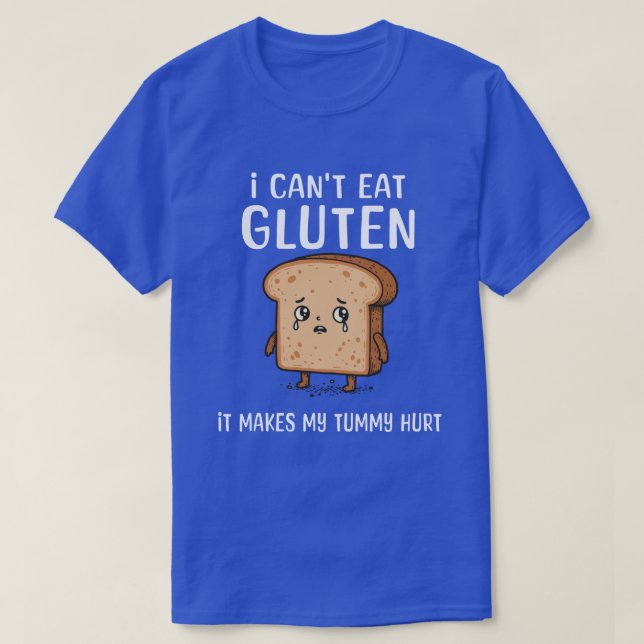 Camiseta Funny Gluten Free "My Tummy Hurts" Triste Pan (Diseño del anverso)