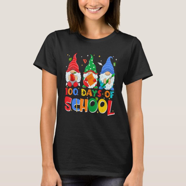 Camiseta Funny Gnome 100 Days Of School Gnomes Teacher Stud (Anverso)