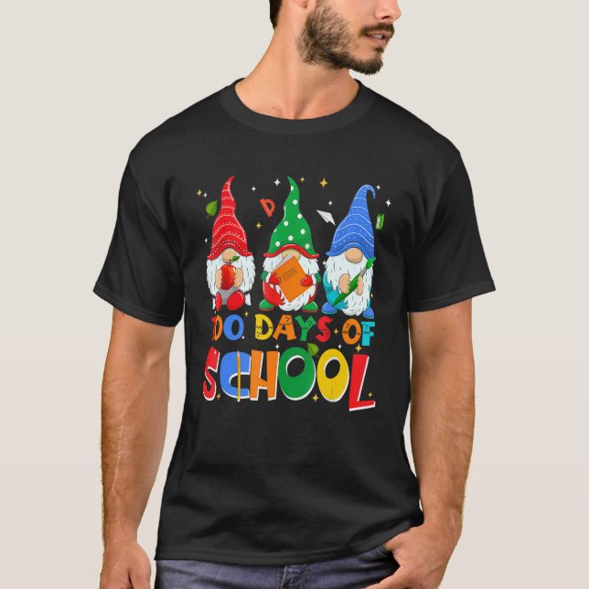 Camiseta Funny Gnome 100 Days Of School Gnomes Teacher Stud (Anverso)