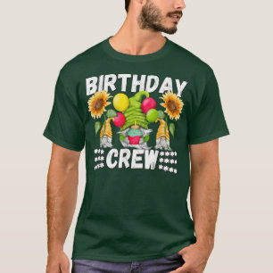 Camiseta Funny Gnome Birthday Crew Yellow Sunflower Birthda