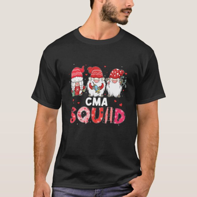 Camiseta Funny Gnome CMA Nurse Squad Enfermería Día de San  (Anverso)