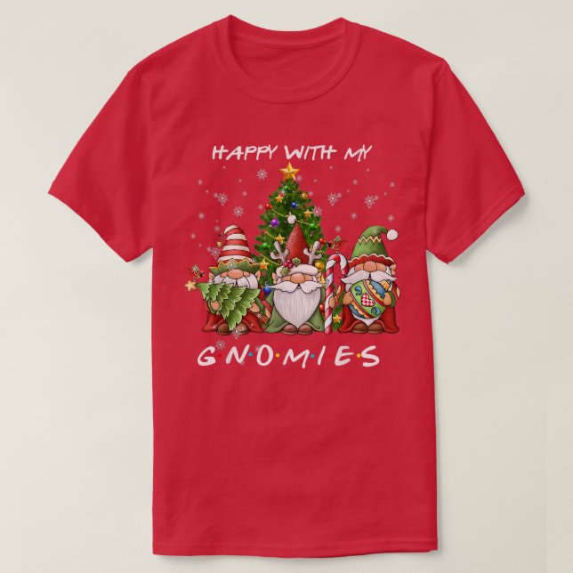 Camiseta Funny Gnome de los graciosos Navidades felices con (Diseño del anverso)