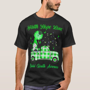 Camiseta Funny Gnome Faith Hope Love Mental Health Awarenes