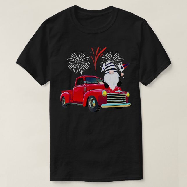 Camiseta Funny Gnome, Fundador De La Bandera De Estados Uni (Diseño del anverso)