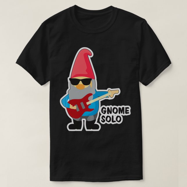 Camiseta Funny Gnome Guitarist Rock N Roll Music Band Kids  (Diseño del anverso)