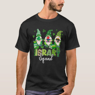 Camiseta Funny Gnomes Leopard Shamrock Library Squad St Pat