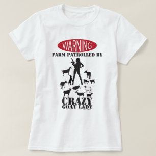 Camiseta FUNNY GOAT   Aviso agrícola Patrocinado Crazy Goat
