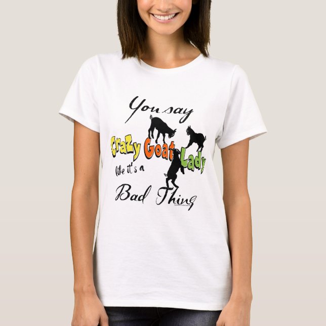 Camiseta FUNNY GOAT | Crazy Goat Lady (Anverso)