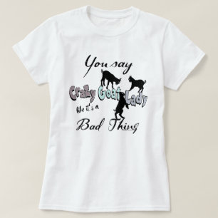 Camiseta FUNNY GOAT Crazy Goat Lady Guay Pastels
