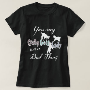 Camiseta FUNNY GOAT DICIENDO Crazy Goat Lady Guay Pastels