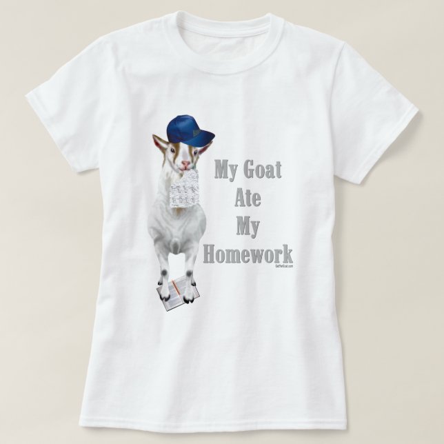 Camiseta Funny Goat se comió mi casa (Diseño del anverso)