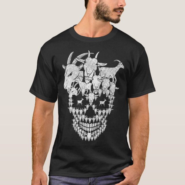 Camiseta Funny Goat Skull Matching Family Halloween Costume (Anverso)
