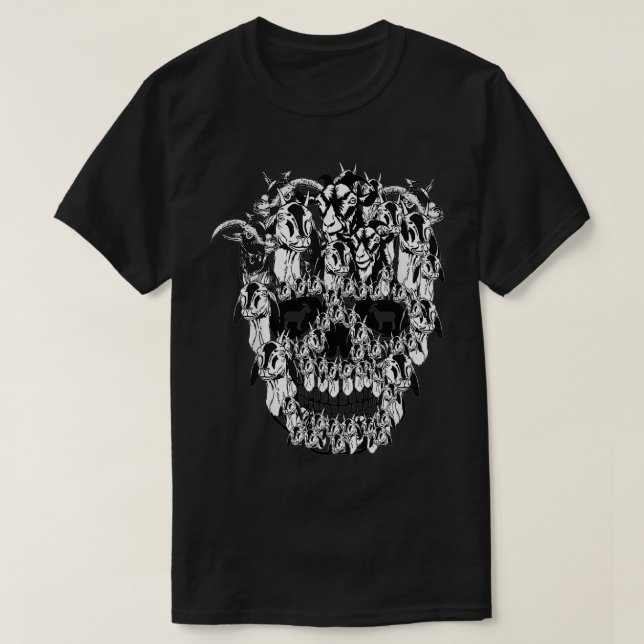 Camiseta Funny Goat Sugar Skull Cat Lover Dueño Halloween C
