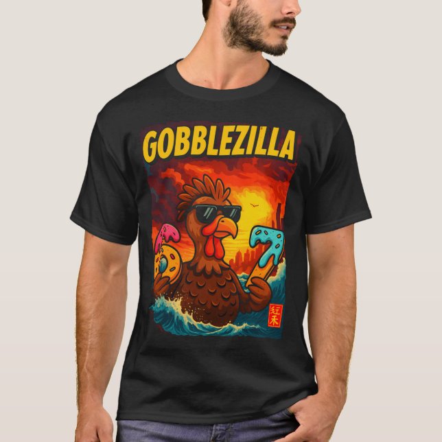 Camiseta Funny Gobblezilla Meme Thanksgiving And 6-7 Christ (Anverso)