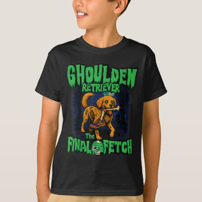 Camiseta Funny Golden Retriever Zombie Halloween, Soky Ghou (Anverso)