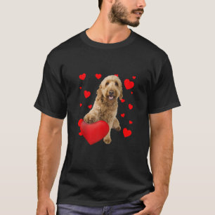 Camiseta Funny Goldendoodle Dog Hearts Happy Valentines Day