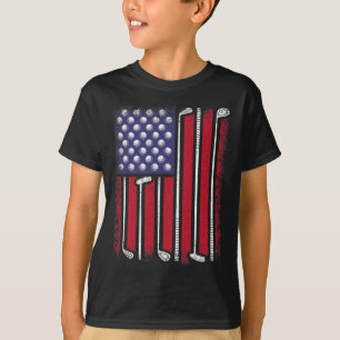 Camiseta Funny Golf American Flag Golf Player Vintage Golfe