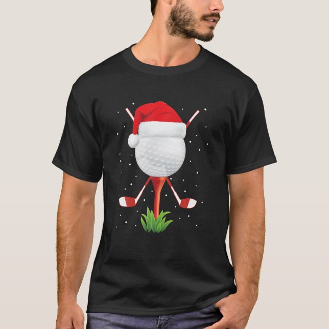 Camiseta Funny Golfing Christmas Santa Golf Ball Player (Anverso)