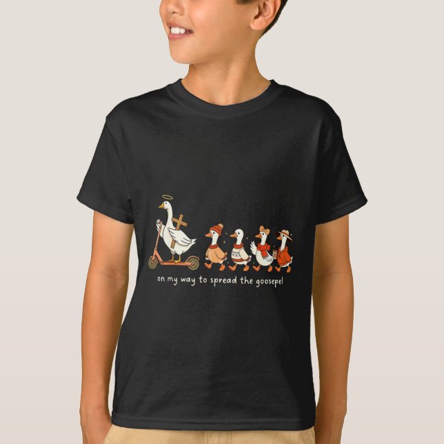 Camiseta Funny Goose Fall Christian On My Way To Spread Goo (Anverso)