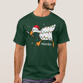 Camiseta Funny Goose Murder Memes Navidades Santa Hat Xmas