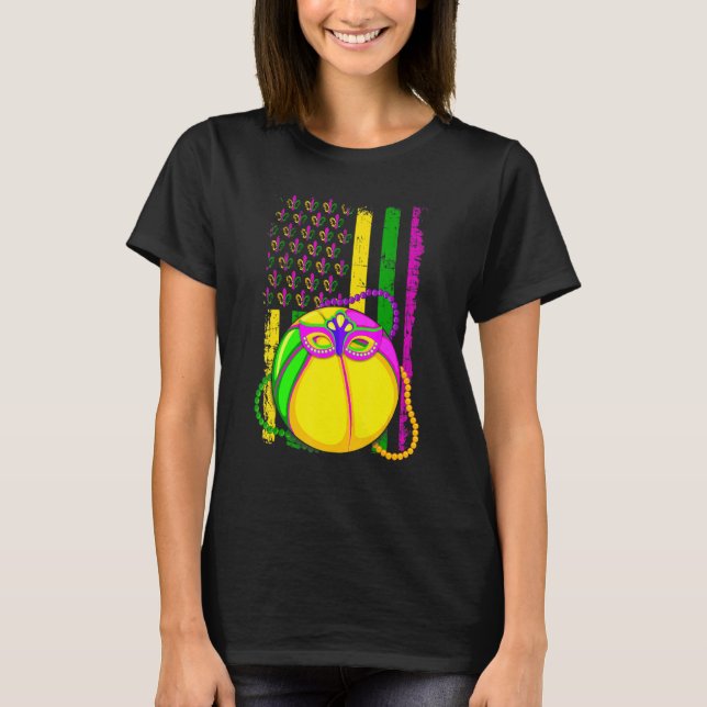 Camiseta Funny Gorra de baloncesto Mardi Gras Festival Pa (Anverso)