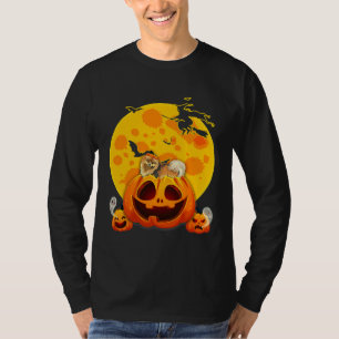 Camiseta Funny Gorra de Brujas de Calabaza de Perro Pomeran