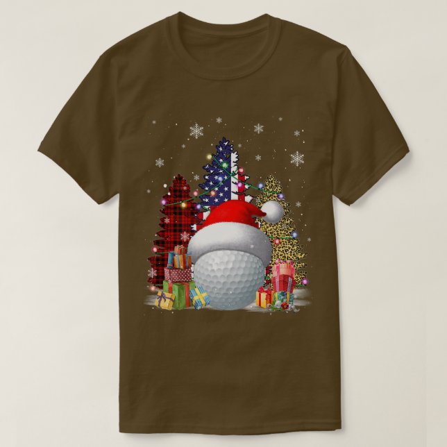 Camiseta Funny Gorra de golf Santa Flag Uu Buffalo Plaid Le (Diseño del anverso)