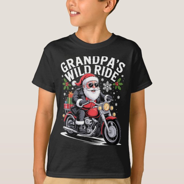 Camiseta Funny Grandpa's Biker Ride Christmas Motorcycle Sa (Anverso)