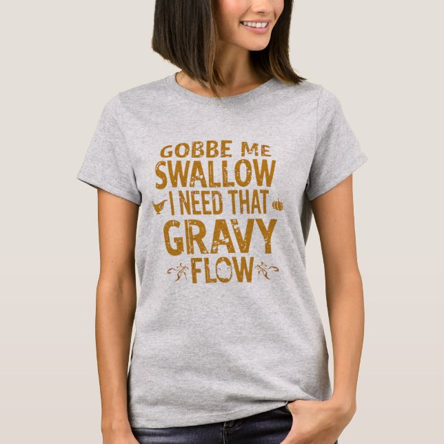 Camiseta Funny Gravy Flow Thanksgiving Typography  Gif (Anverso)