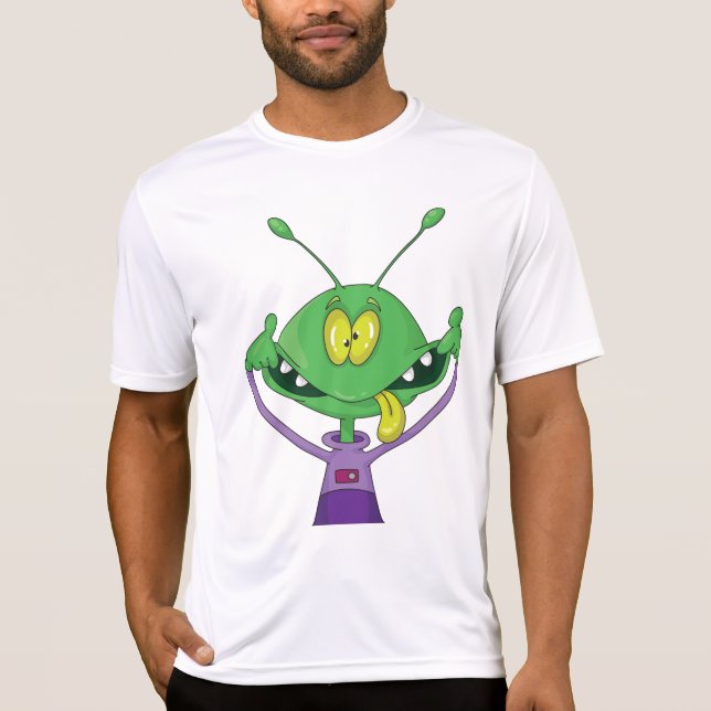 Camiseta Funny Green Alien Making Silly Face (Anverso)