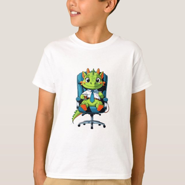 Camiseta Funny Green Dragon Cartoon Kids T-Shirt (Anverso)