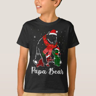 Camiseta Funny Green Red Plaid Papa Bear Matando Pajama Fa