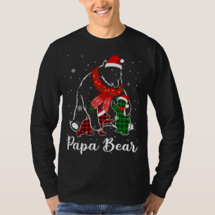 Camiseta Funny Green Red Plaid Papa Bear Matando Pajama Fa