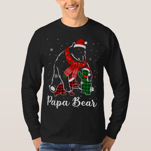 Camiseta Funny Green Red Plaid Papa Bear Matando Pajama Fa (Anverso)
