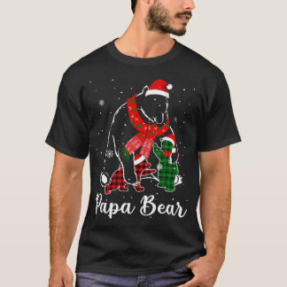 Camiseta Funny Green Red Plaid Papa Bear Matando Pajama Fa