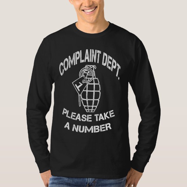 Camiseta Funny Grenade Complaint Department Novelty Sayings (Anverso)